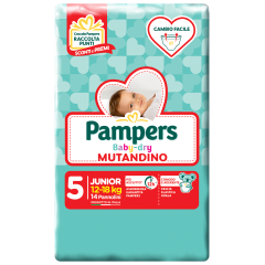 pampers baby dry mutandino - junior taglia 5 (12-18 kg) 14 pannolini